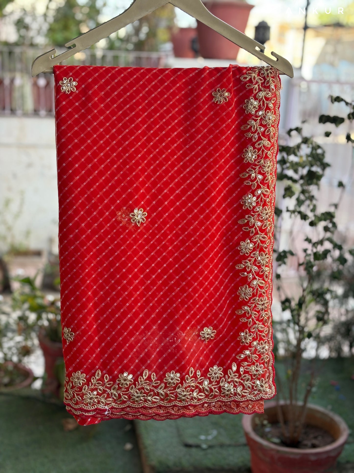 Lava Orange Nagina Work
