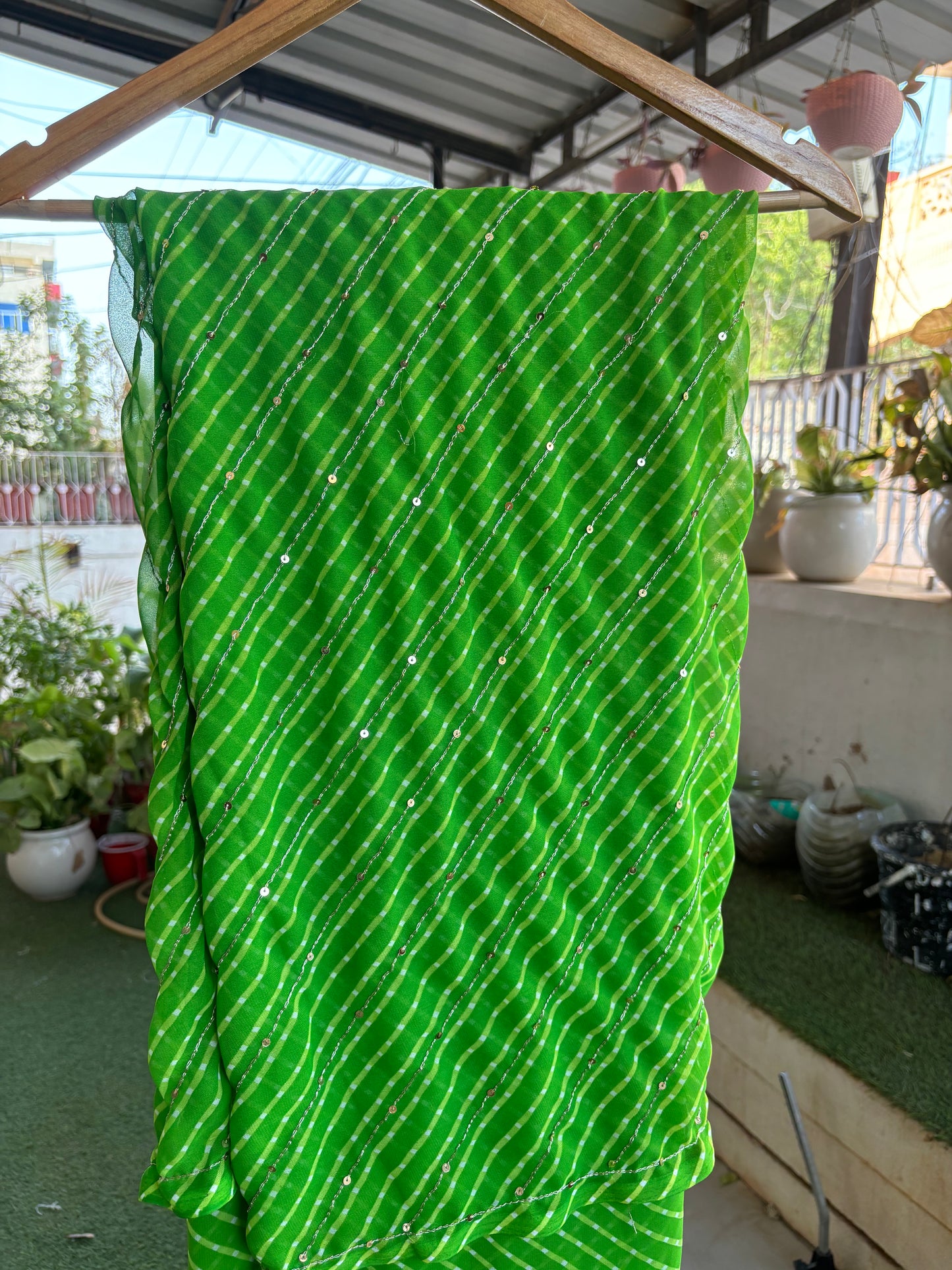 Light Green mothda Zari Work