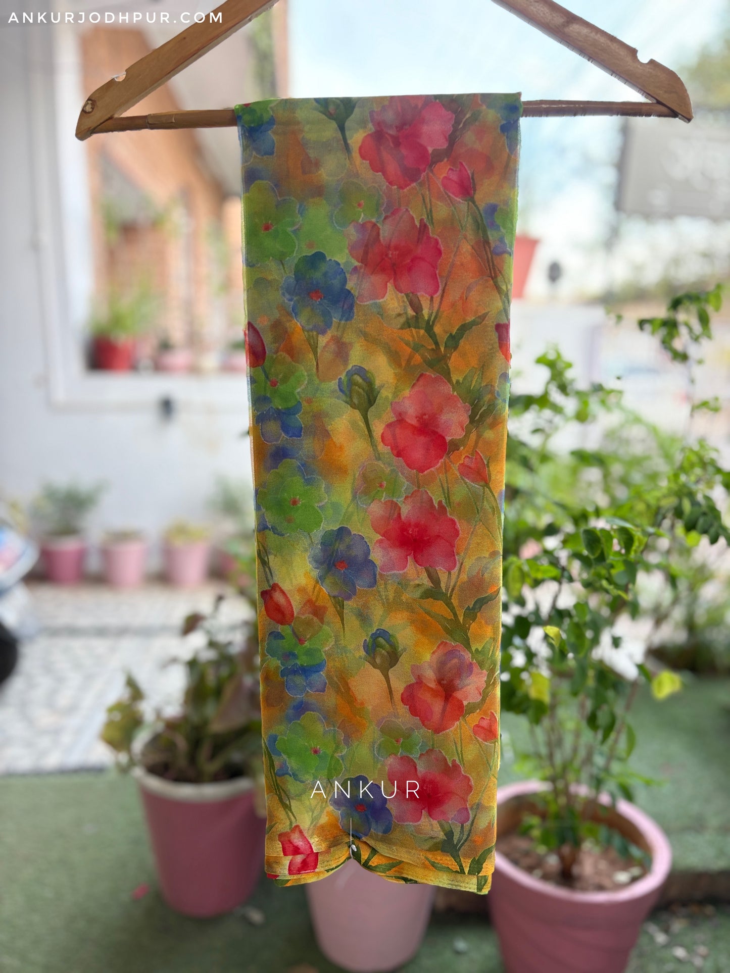 Water Colour Whisper Green Flower Print