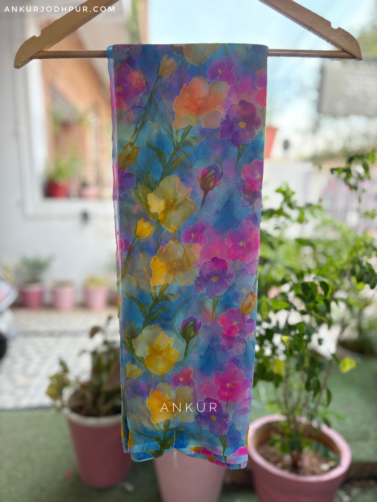 Water Colour Whisper Blue Flower Print