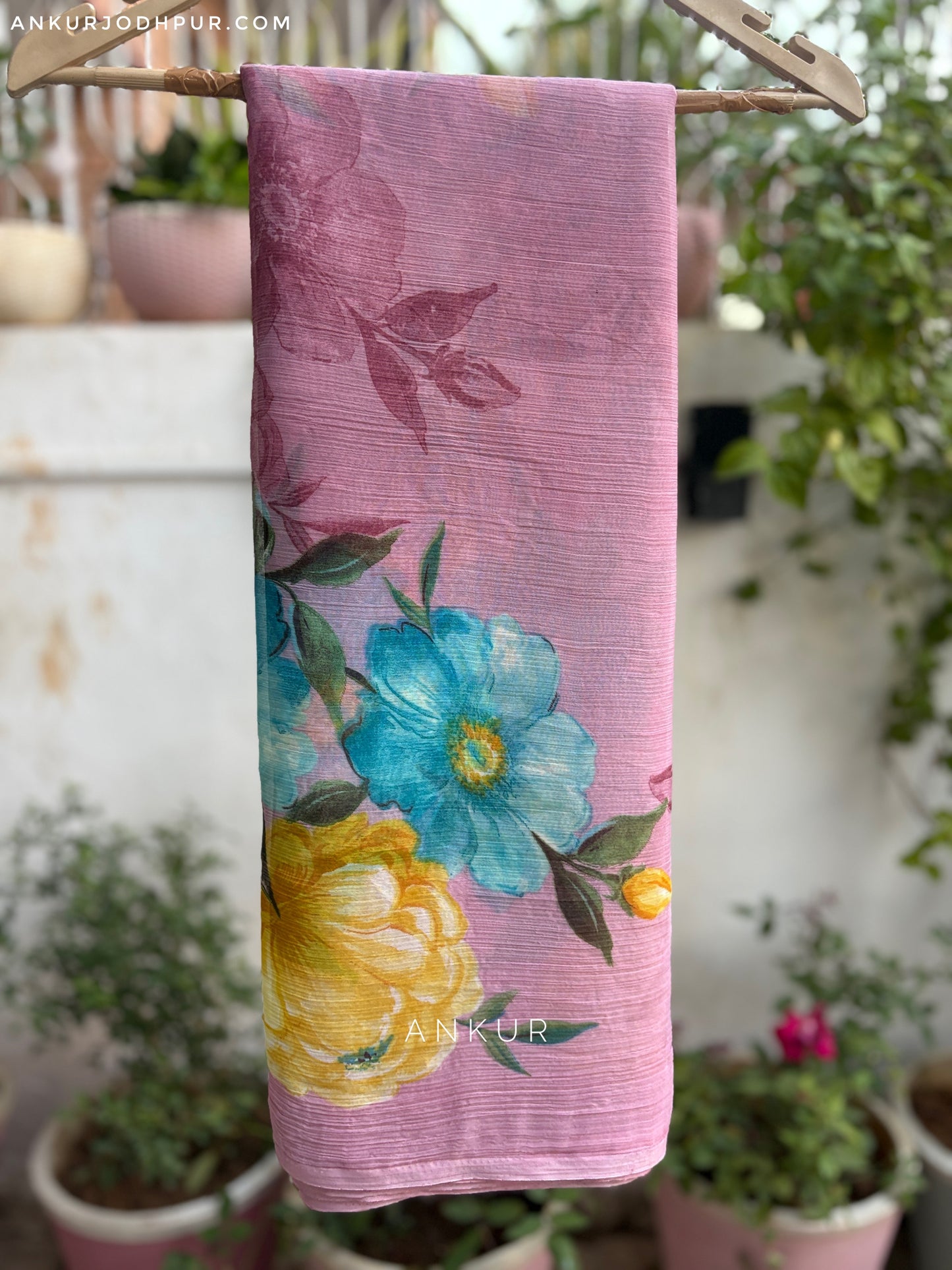 Blossom Twilight Onion tone Crep Silk saree