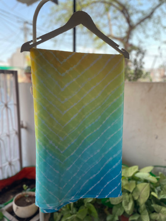 Four Colour Red to Blue Lehriya