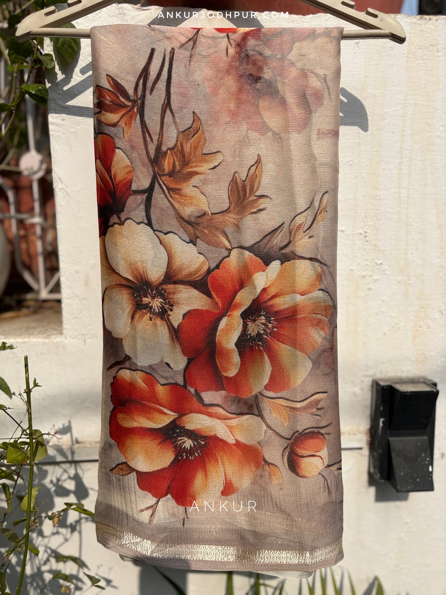 Rose Garden Vintage Isha Premium Chiffon