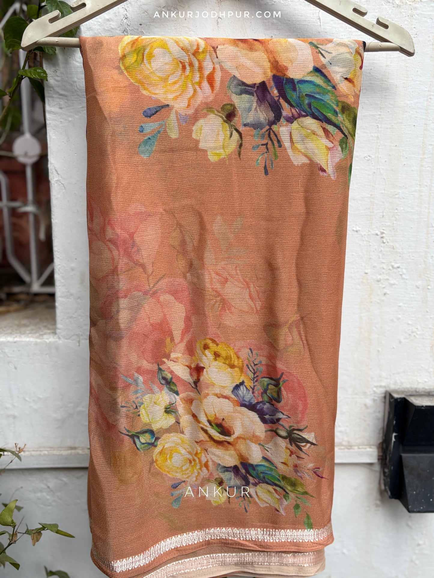 Choco Brown Vintage Isha Premium Chiffon