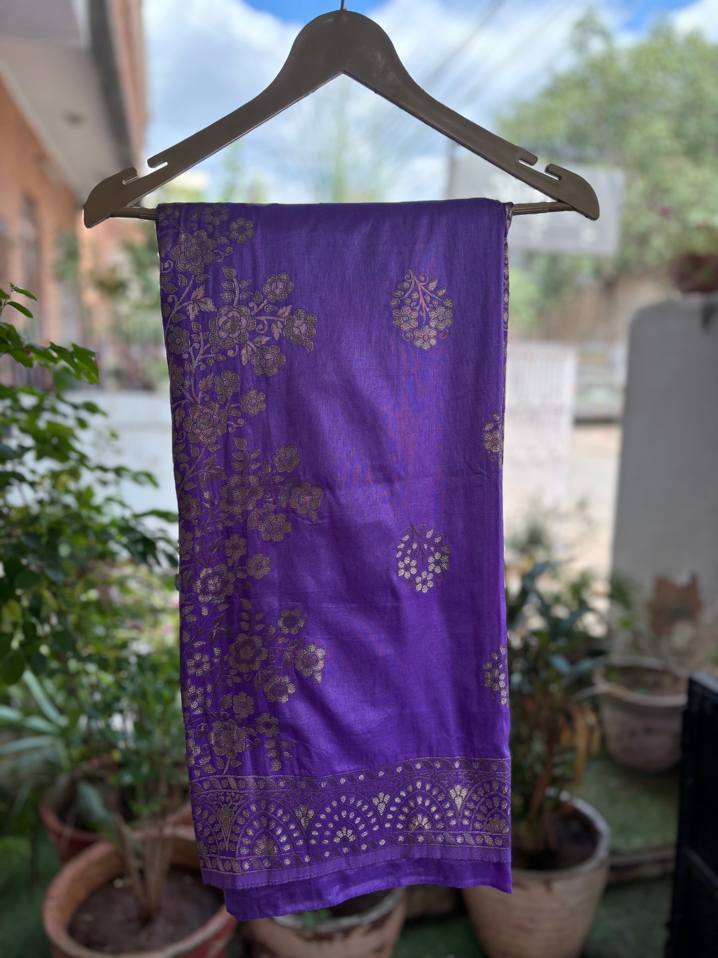 Lavender Silk with Zari Weaving