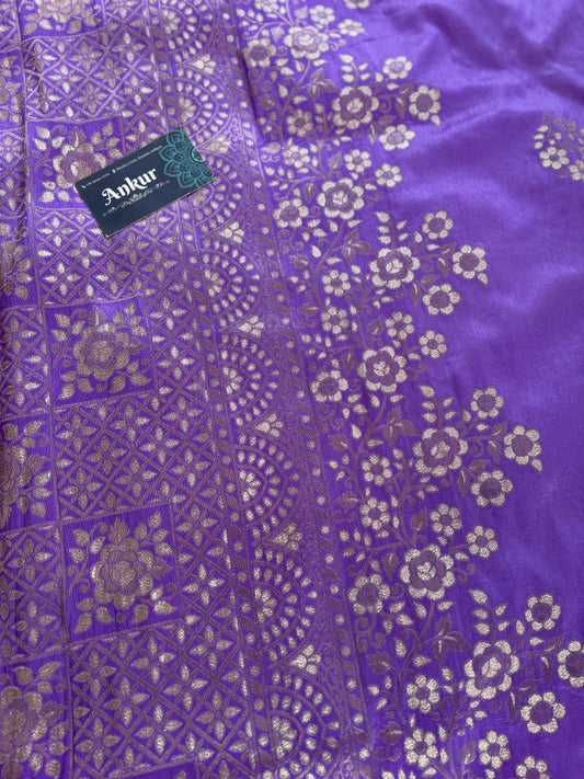 Lavender Silk with Zari Weaving