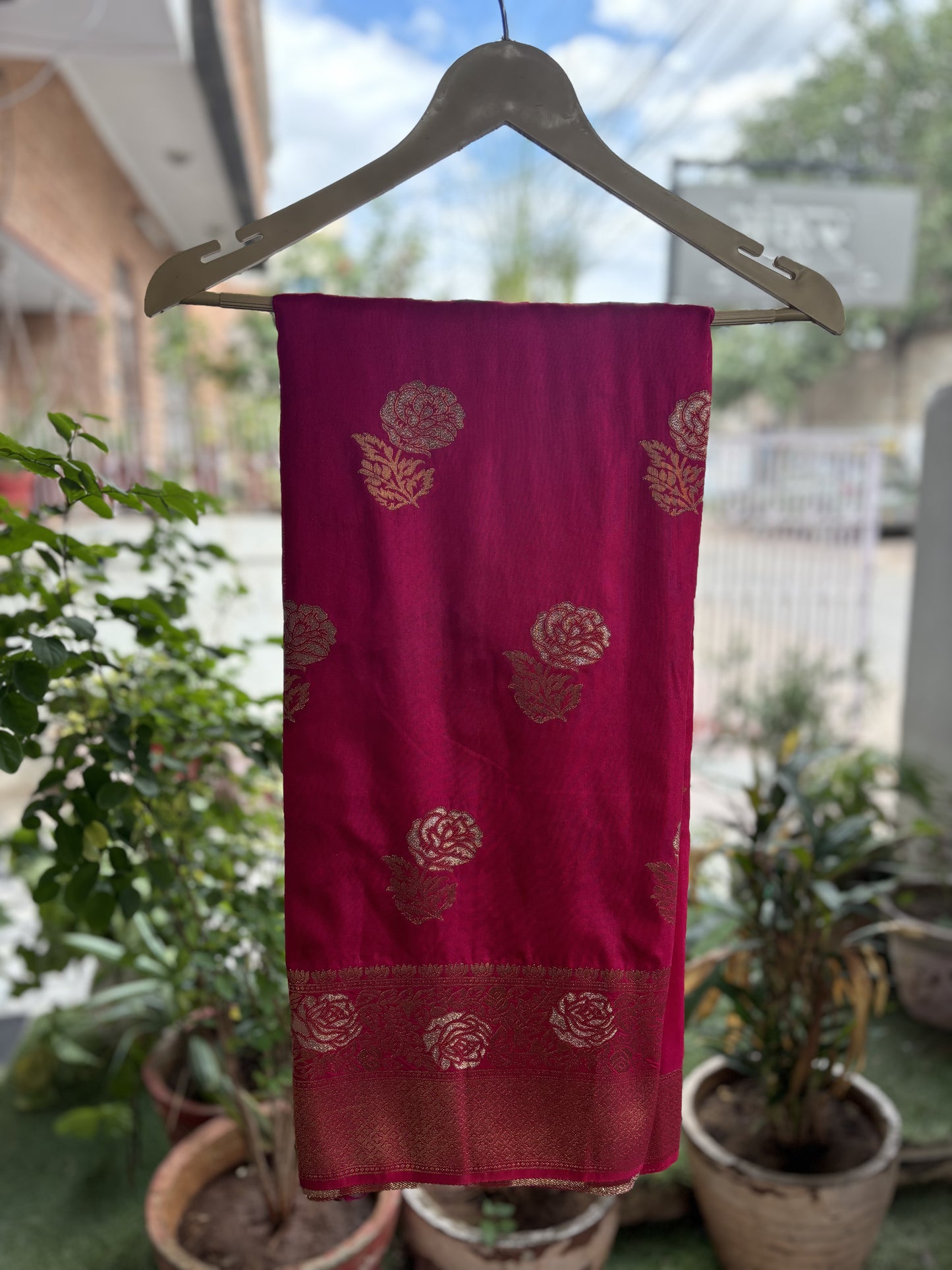 Rani Silk with Zari Weaving