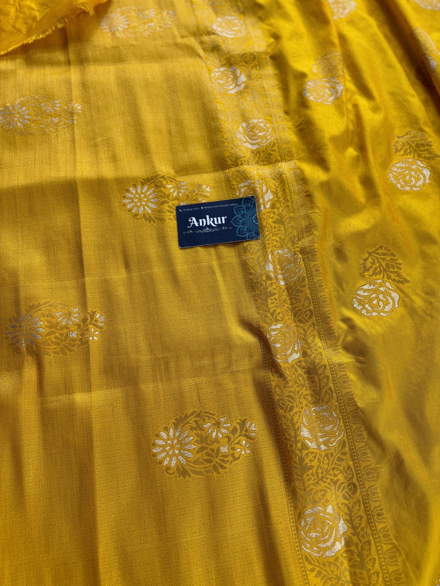 Yellow Silk with Zari Weaving
