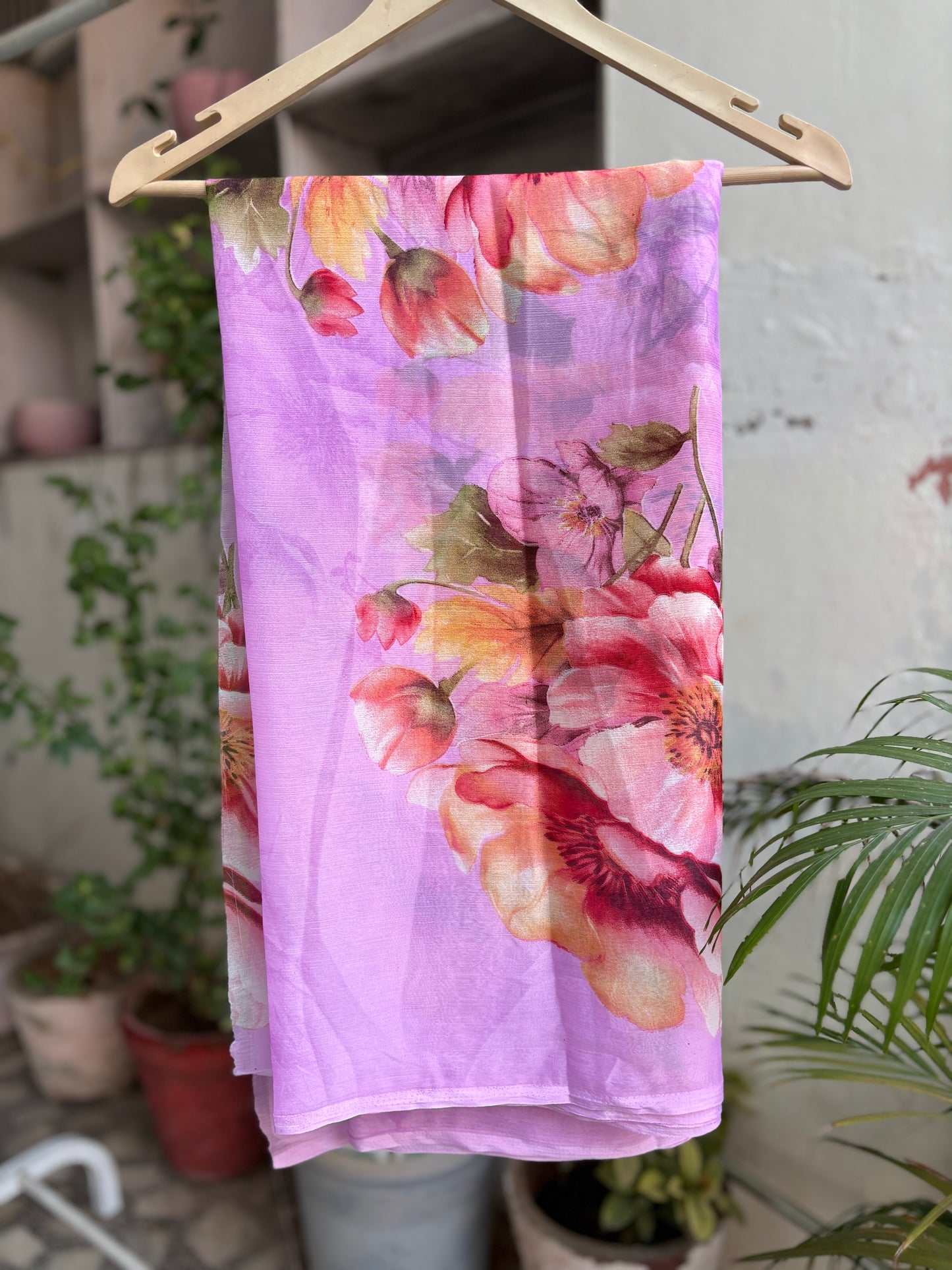 pink Crep Silk saree