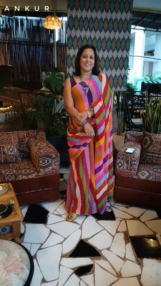 Multi colour Lehriya latika