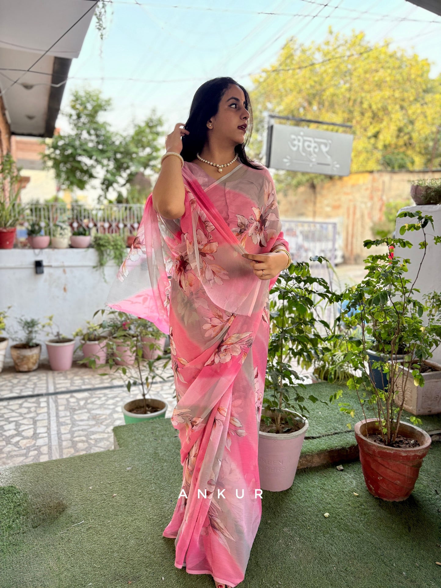 Rose Mist Vintage Isha Chiffon