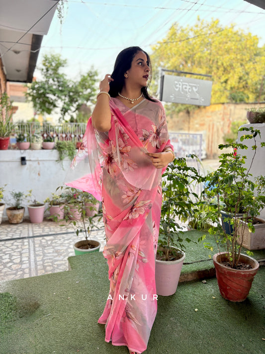 Rose Mist Vintage Isha Chiffon