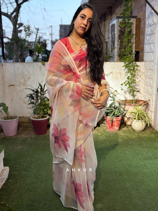 Starburst Pink Vintage Isha Chiffon