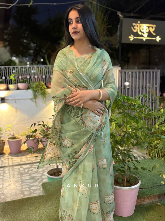 Mint Petal Vintage Isha Chiffon