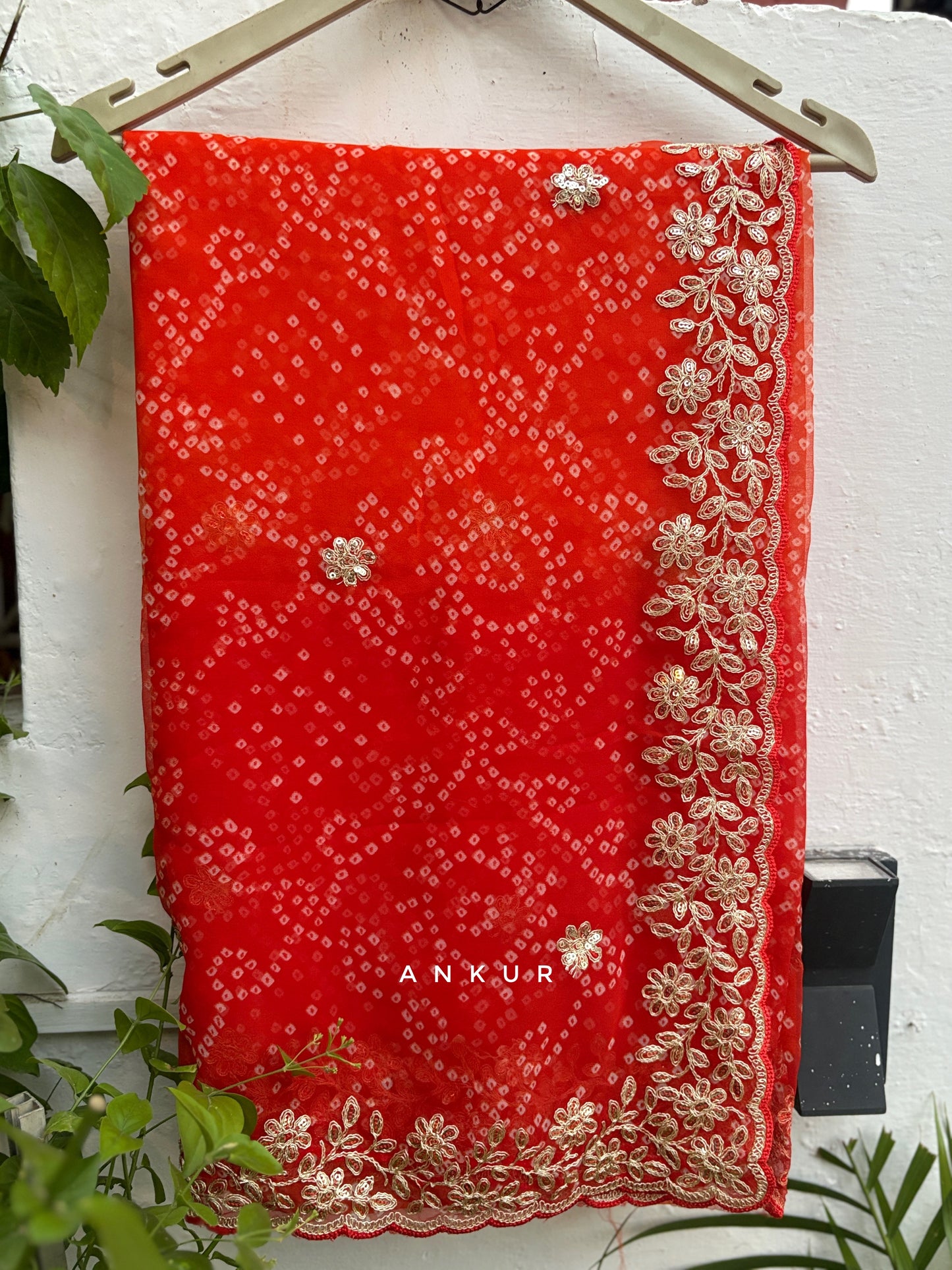 Shaded Bandhani Orange Nagina