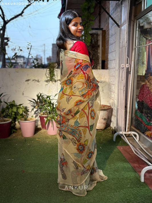 Peacock Melody Vintage Isha Chiffon