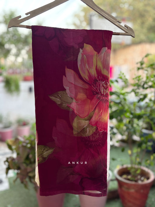 White to Wine Flower Print