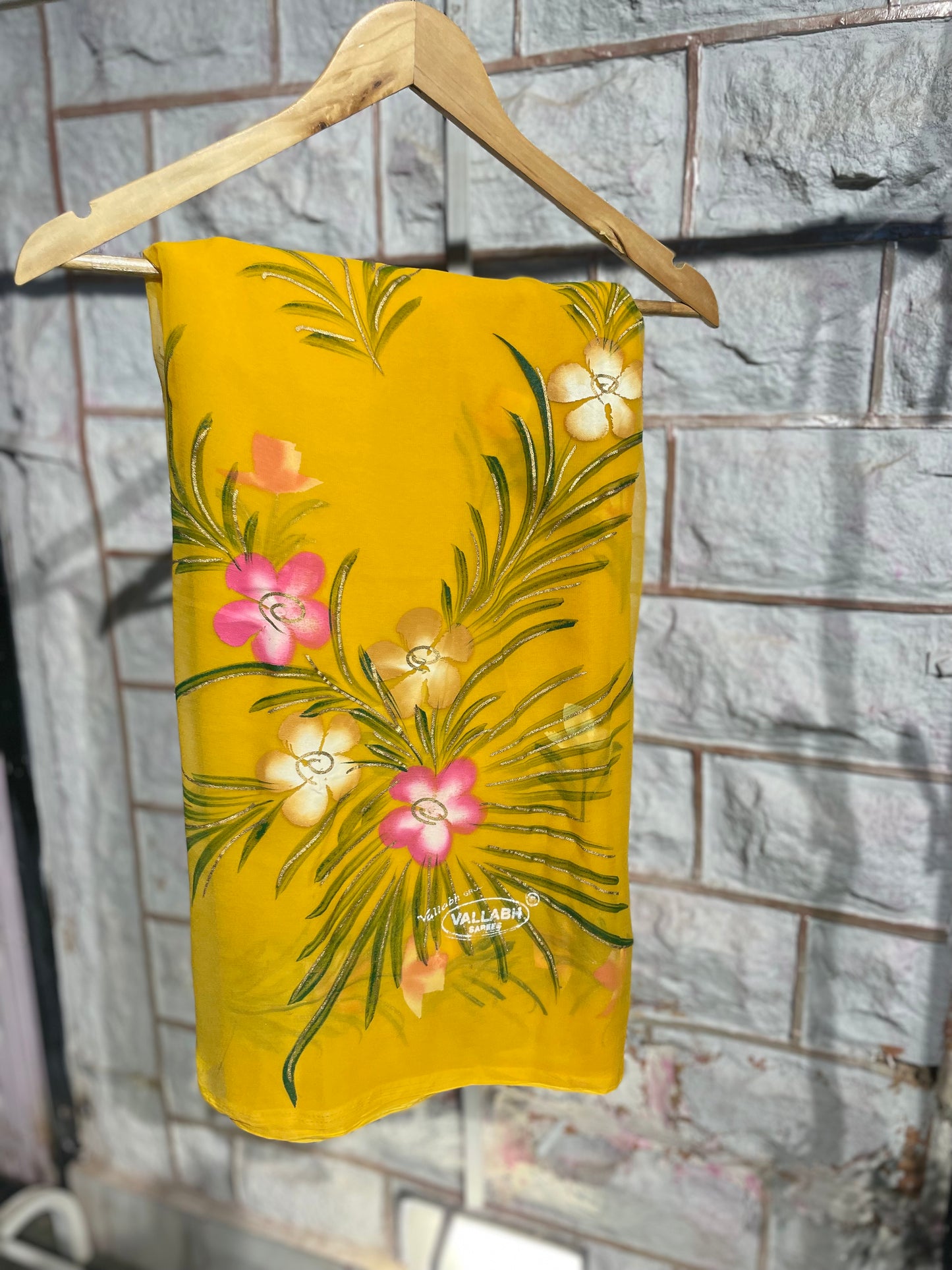 Yellow Hand Painted Sarees