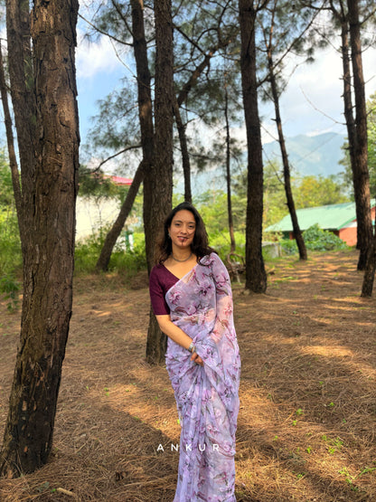 Purple Twilight Vintage Isha Chiffon