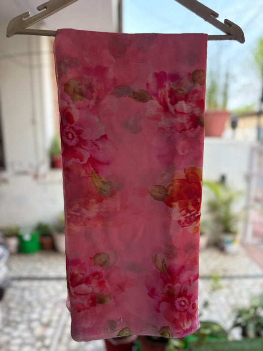 Soft Pink Rose Flower Print