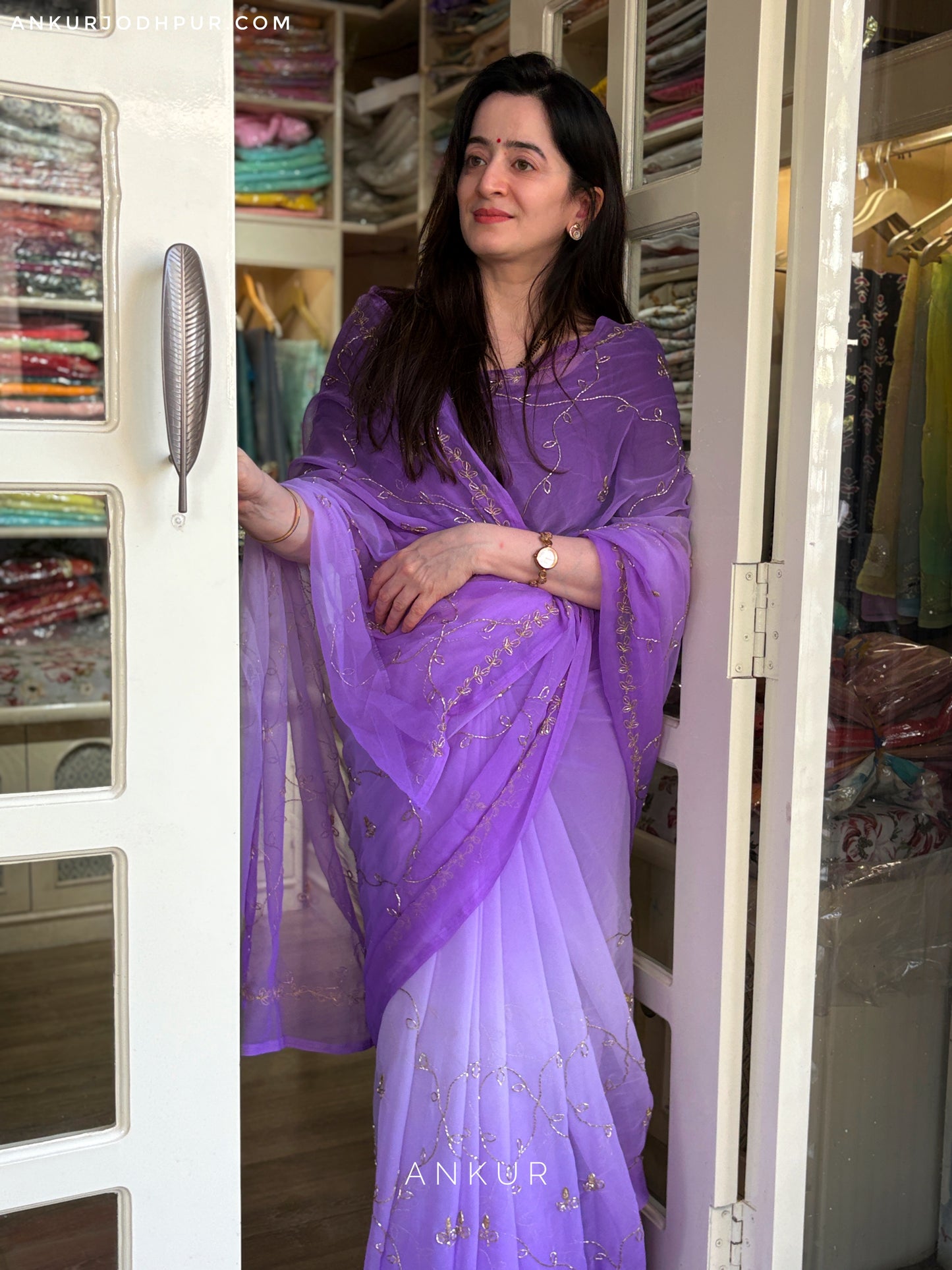 Rajkumari Violet cut dana Suhani