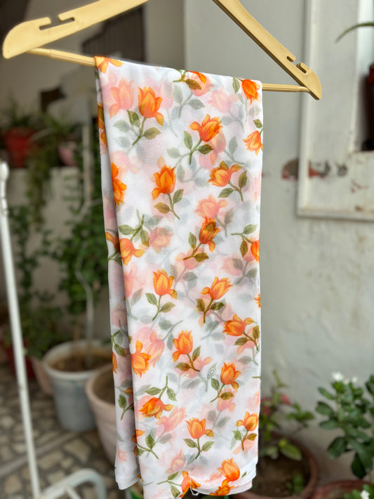 Orange Flower Print