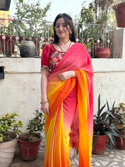 The Last Sunset Shaded saree