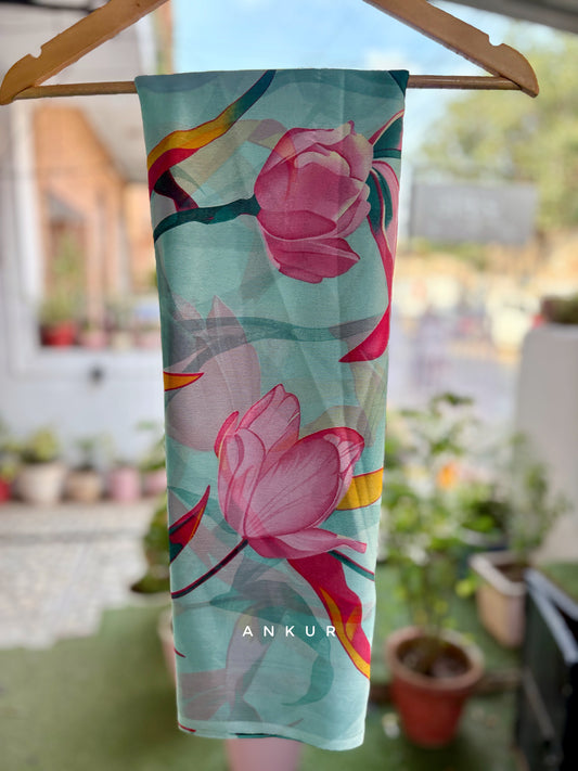 Turquoise Blossom Royale Elegance Crep
