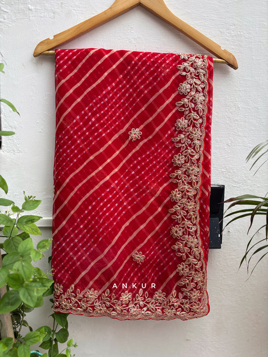 Crimson Red Marwar Nagina Work