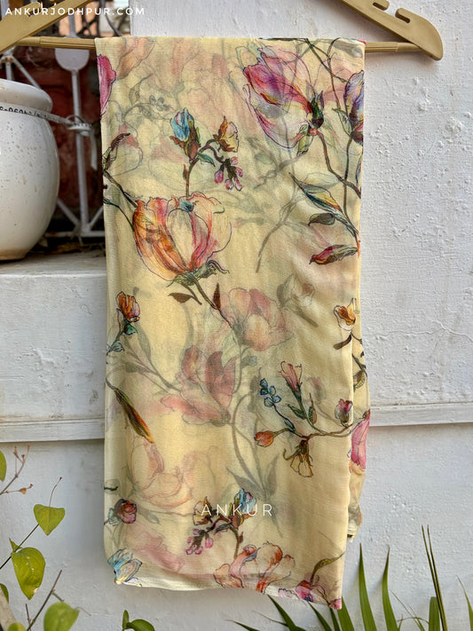 Ivory Vintage Vine Isha Pure Chiffon