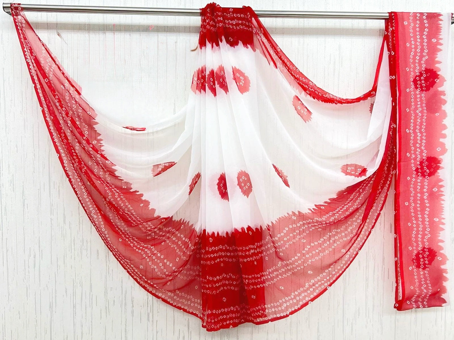 White red Faganiya Saree