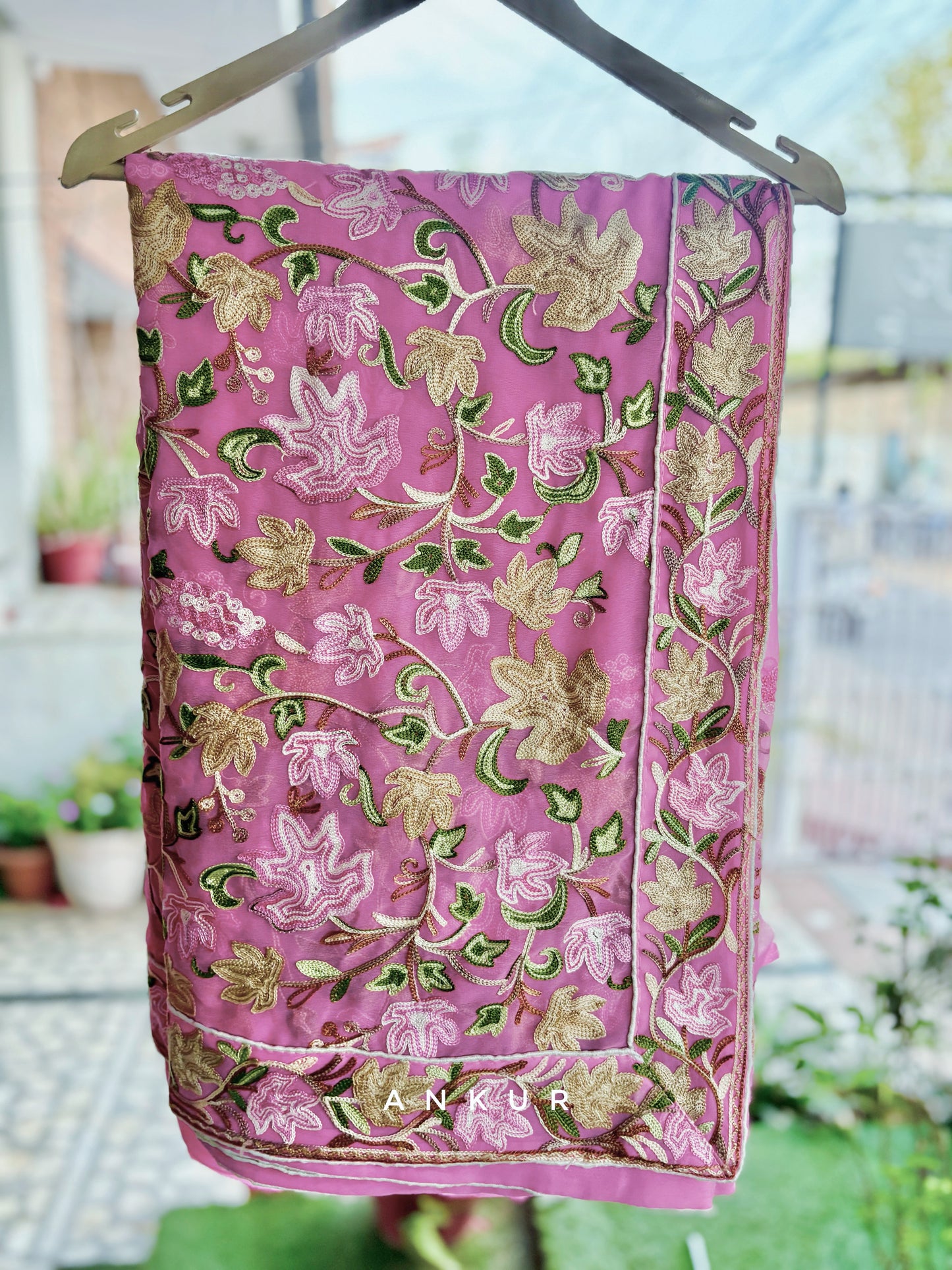 Deep Pink Kashmiri Ari work