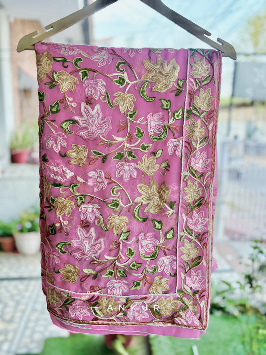 Deep Pink Kashmiri Ari work