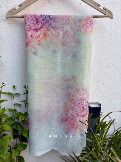 Sea Shell Green Vintage Isha Chiffon