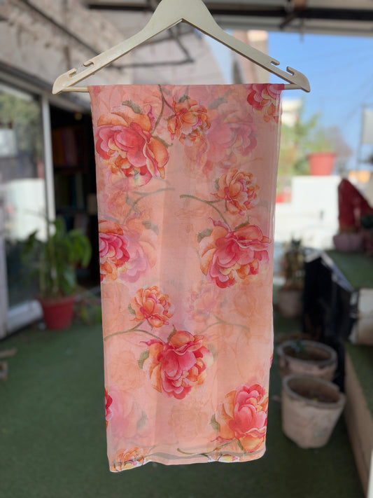 Peach pink tone Flower Print