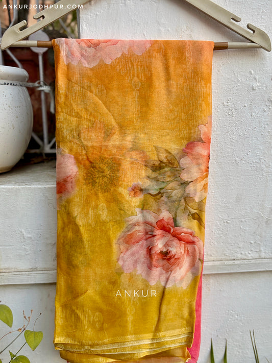 Sunset Coral Glow Isha Pure Chiffon