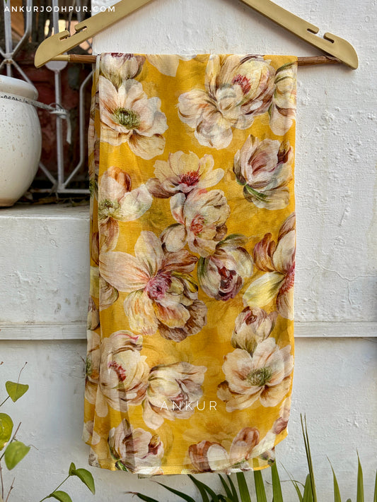 Mustard Magnolia Isha Pure Chiffon