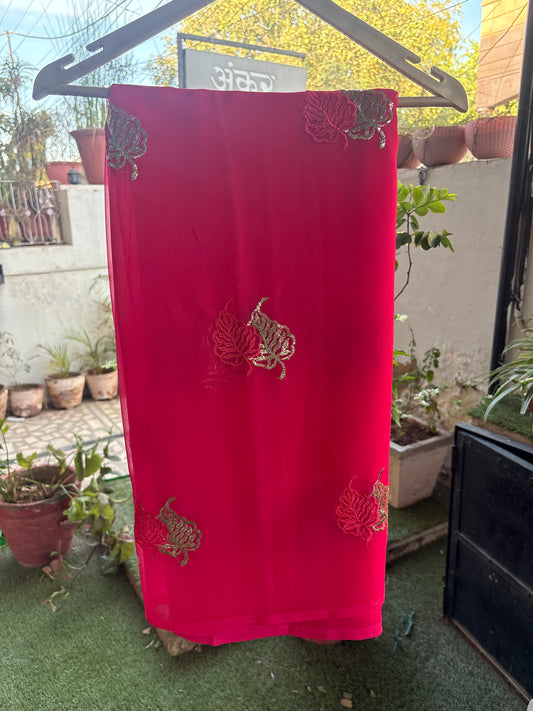 Soft rani double leaf design in thread work Anvi