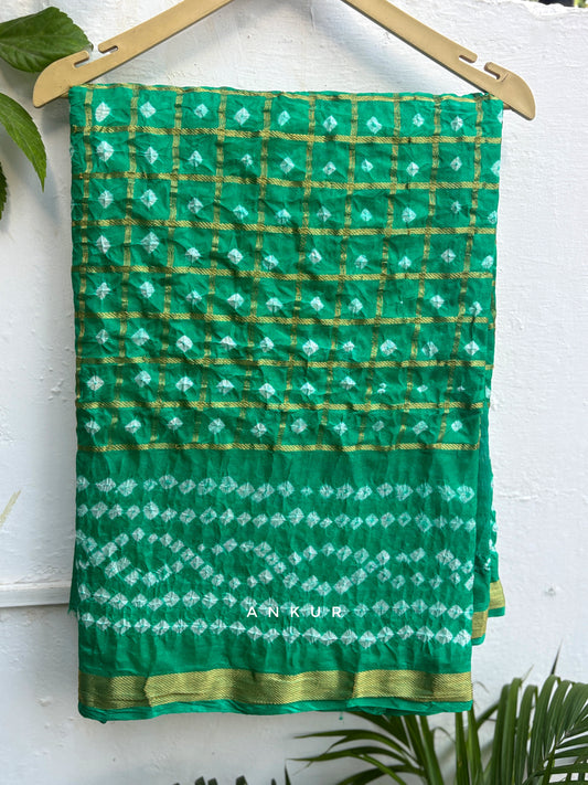 Haryali Mehek Silk Bandhani