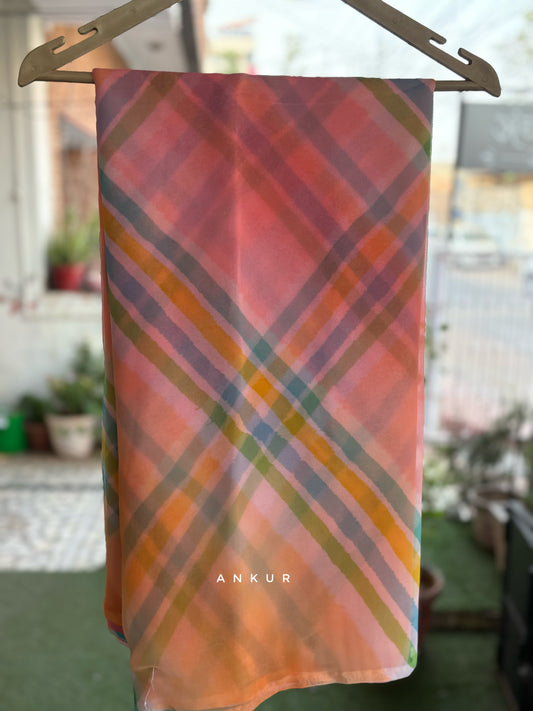 Pink with Peach Lehriya
