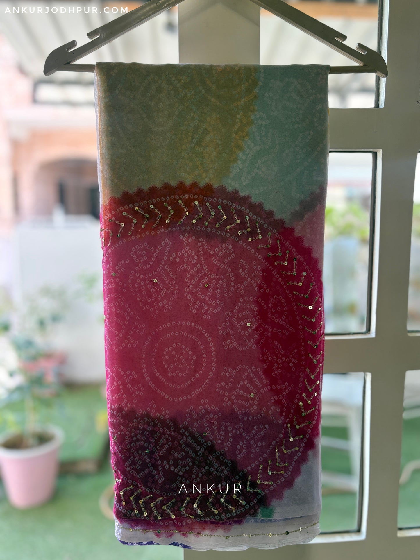 Jodhpuri RangBaandh Bandhani zari work Suhani