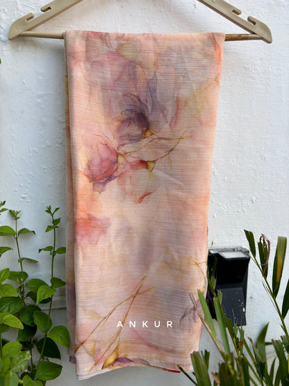 Peach Whisper Vintage Isha Chiffon