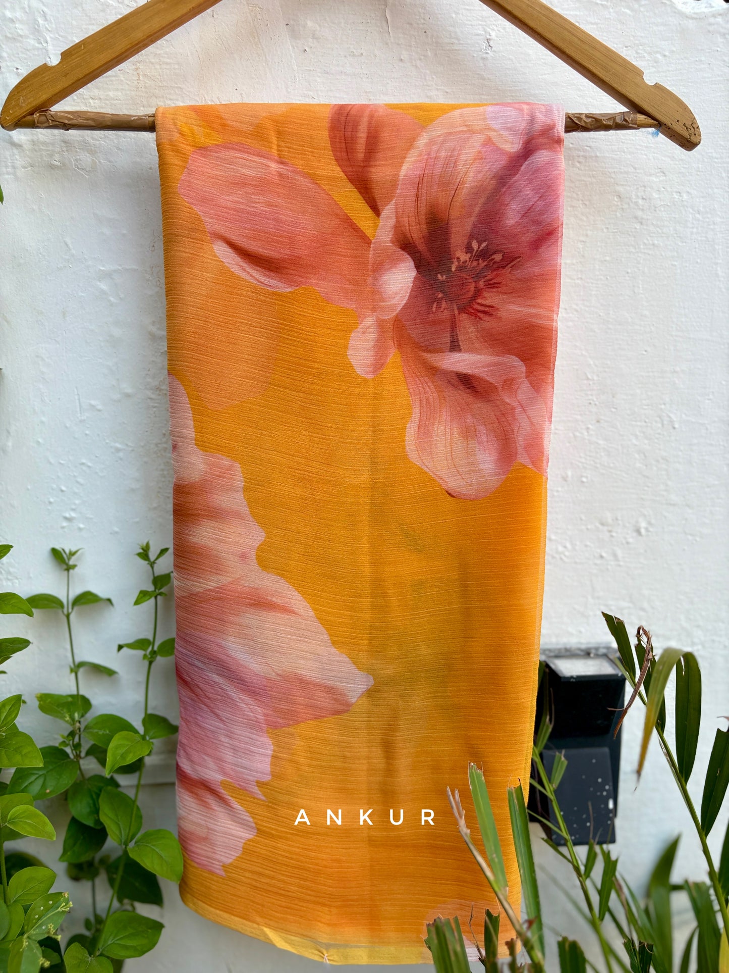 Golden Bloom Vintage Isha Chiffon