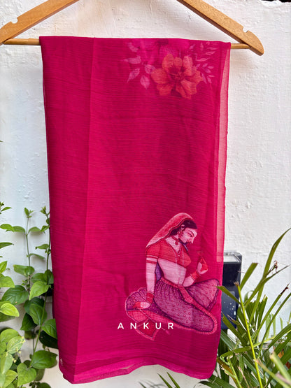 Dark red Heritage Vintage Isha Chiffon