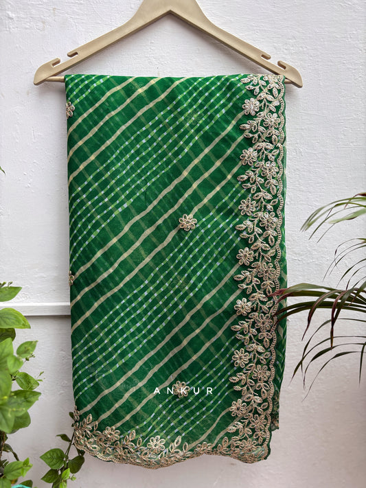 Emerald Green Marwar Nagina Work