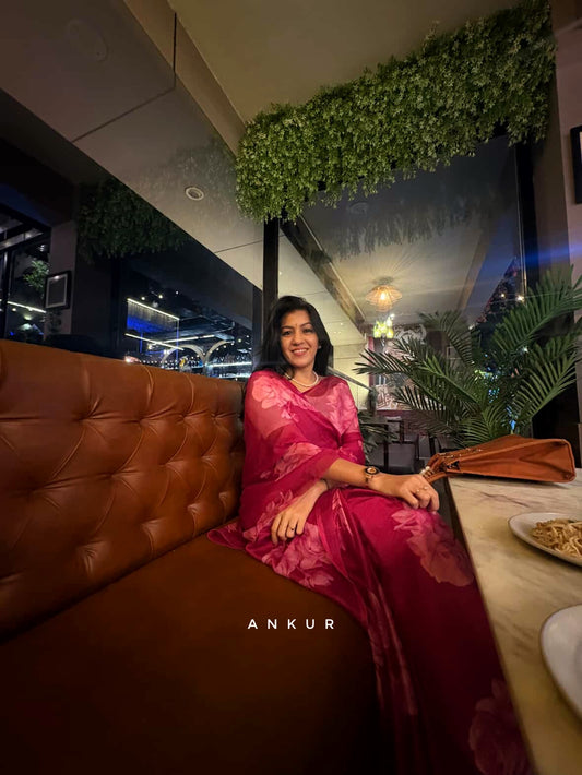 Falsa Prime Rose Crep Silk saree