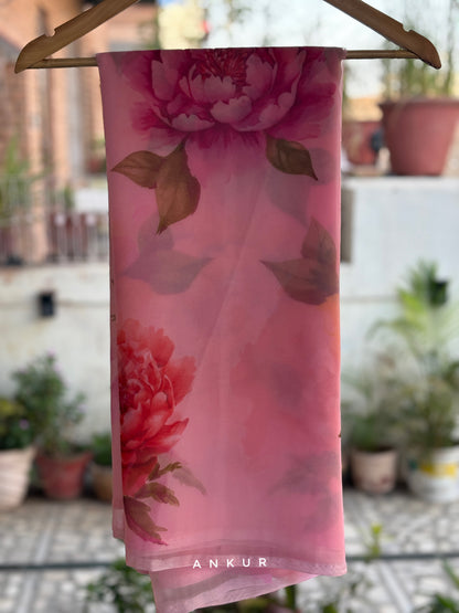 Gulabi Double Colour Flower Print