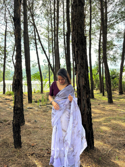 Lavender Sketch Vintage Isha Chiffon