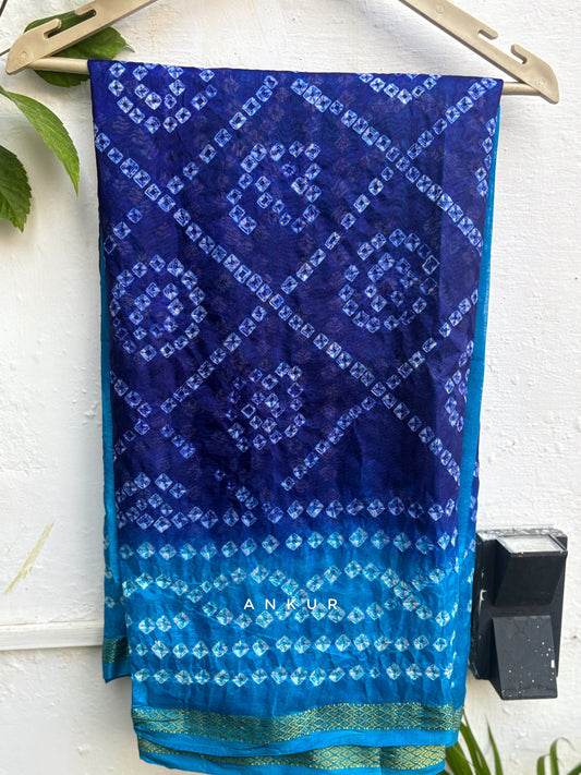 Neel anjali Silk Bandhani