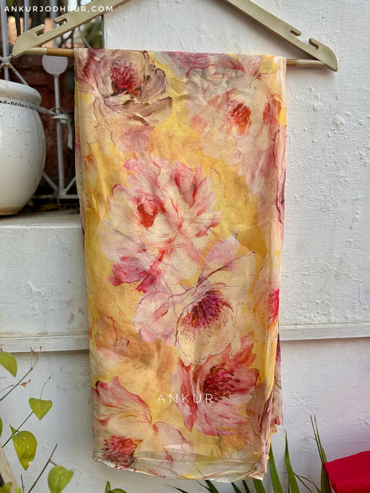 Golden Amber Rose Isha Pure Chiffon